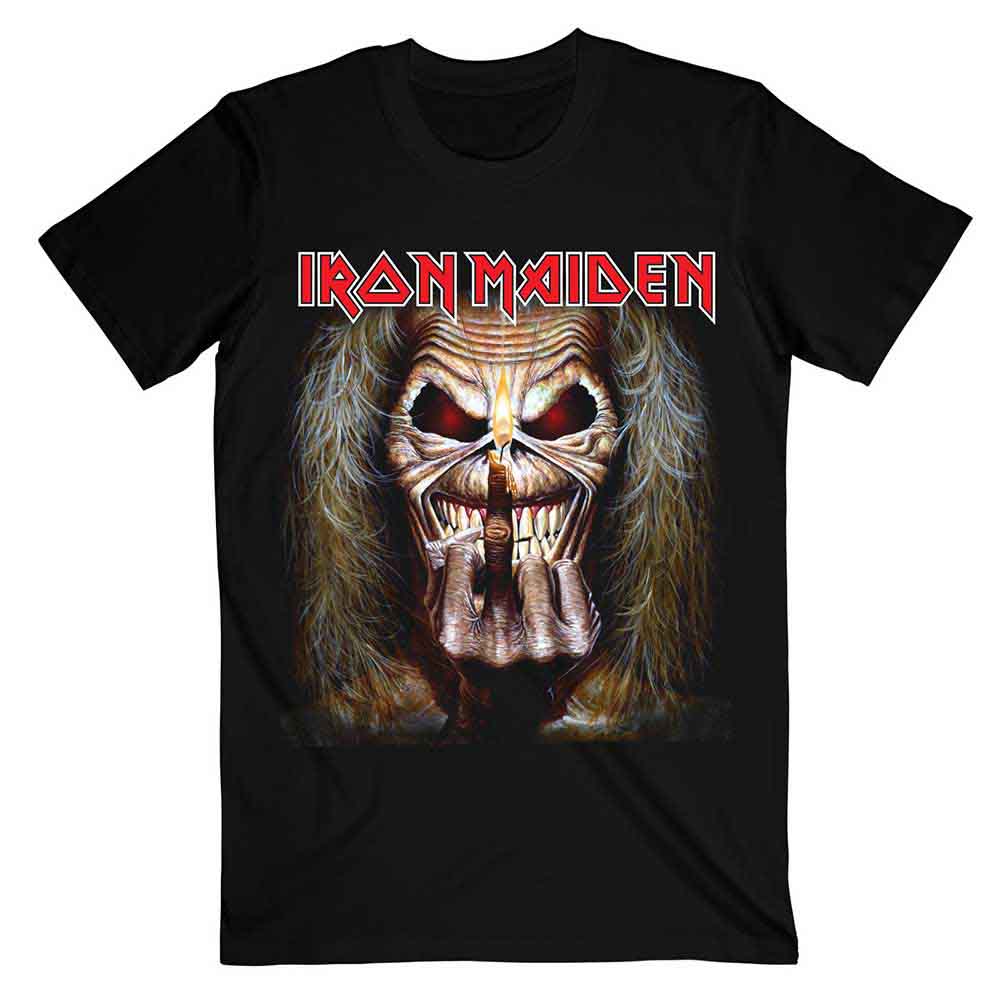 Iron Maiden T Shirt - Eddie Candle Finger