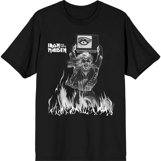Iron Maiden T Shirt - Est. 1975 Holy Smoke Flames Crop | Buy Now For 24.99