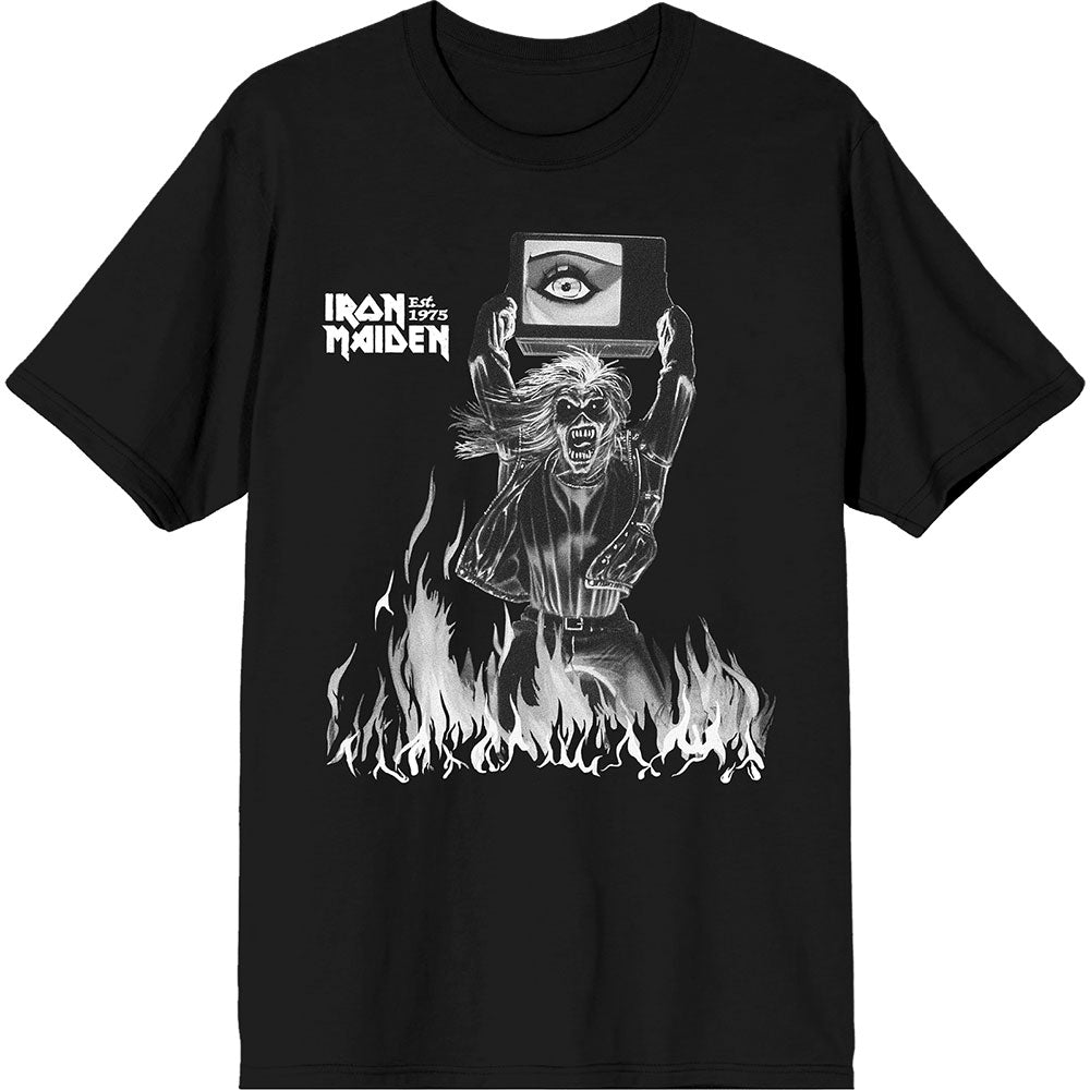 Iron Maiden T Shirt - Est. 1975 Holy Smoke Flames Crop | Buy Now For 24.99