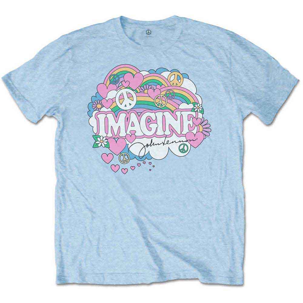 John Lennon T Shirt - Rainbows, Love & Peace