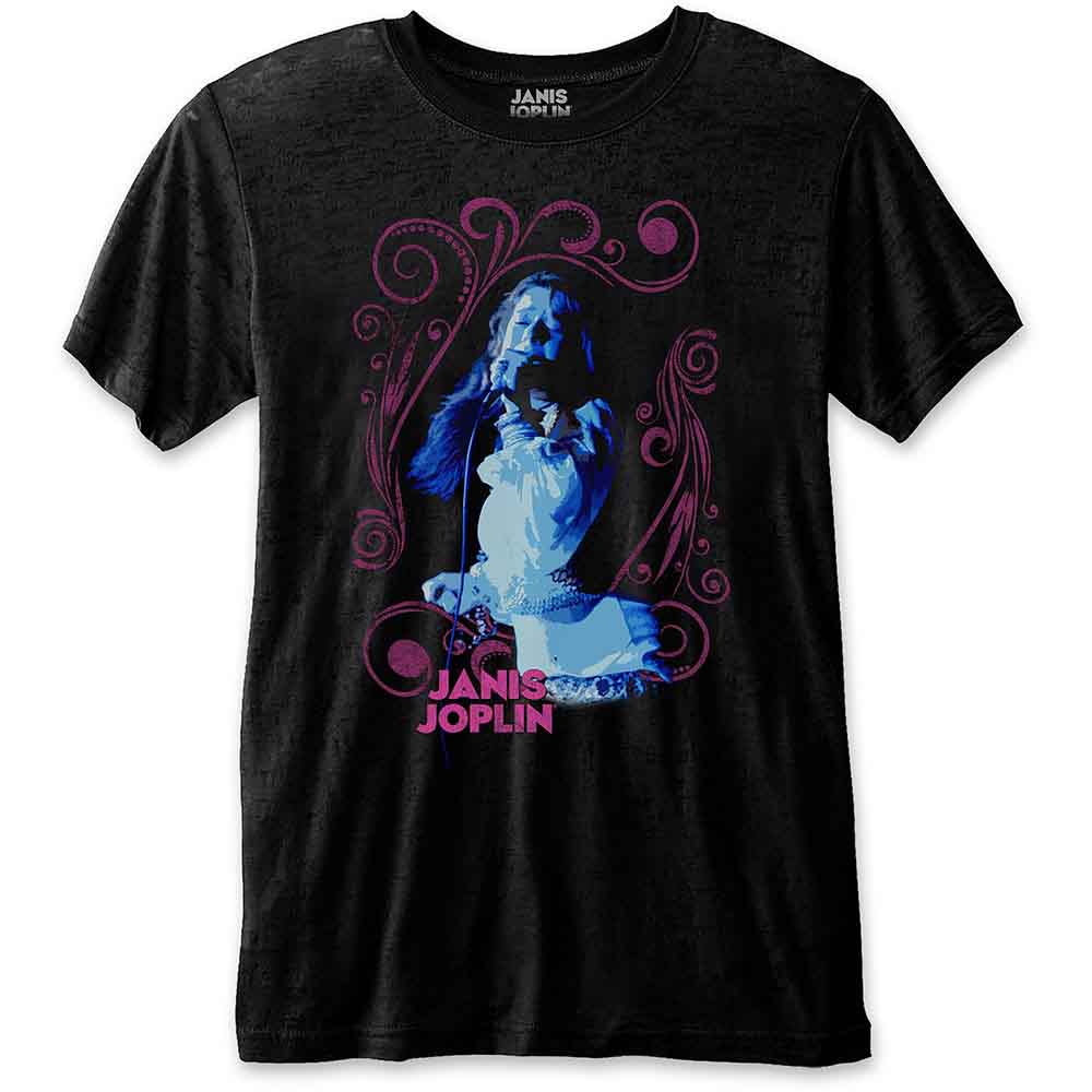 Janis Joplin T Shirt - Floral Frame