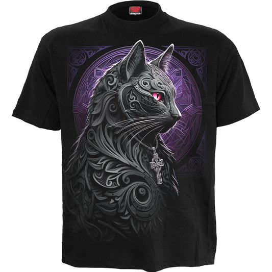 CELTIC WHISKERS - Front Print T-Shirt Black