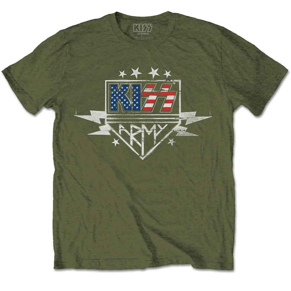 Kiss T Shirt - Army Lightning