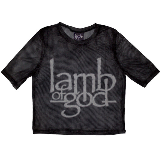 Lamb Of God Women's Mesh Short Sleeve Crop Top - Logo