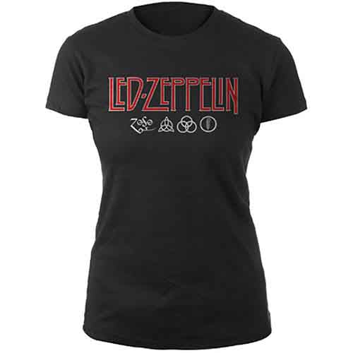Led Zeppelin Woman's T Shirt - Logo & Symbols