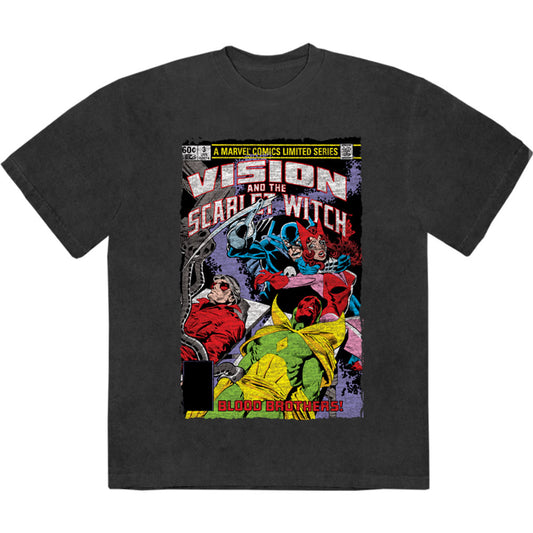 Marvel Comics T Shirt - Vision/Scar Witch Blood Bros Stone Wash | Buy Now For 24.99