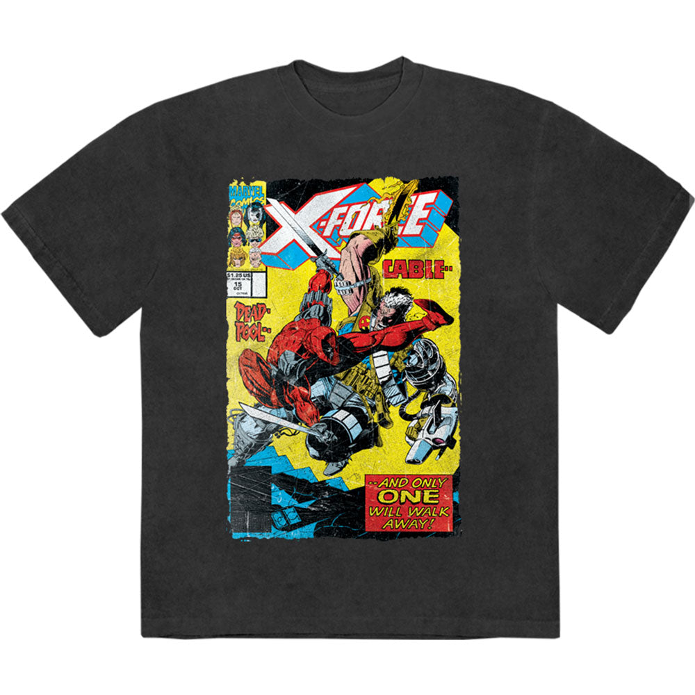 Marvel Comics T Shirt - X-Force Cable & Deadpool Stone Wash | Buy Now For 24.99