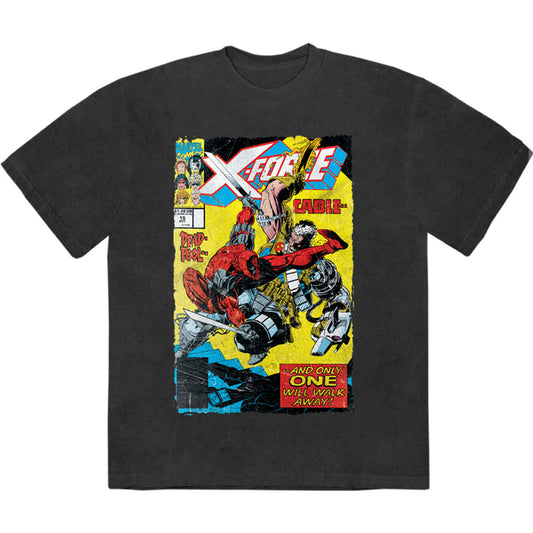 Marvel Comics T Shirt - X-Force Cable & Deadpool Stone Wash | Buy Now For 24.99
