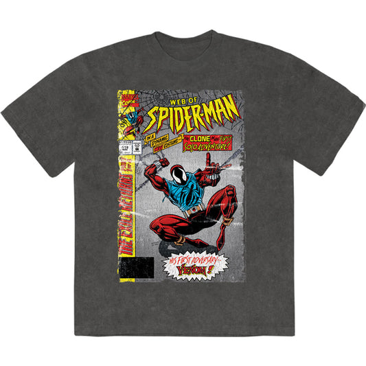 Marvel Comics T Shirt - Web Of Spider-Man Stone Wash | Buy Now For 24.99