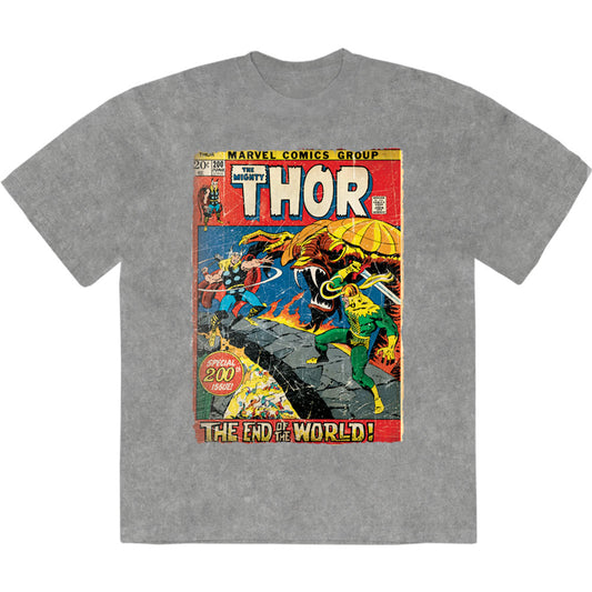 Marvel Comics T Shirt - Thor End Of The World Stone Wash | Buy Now For 24.99