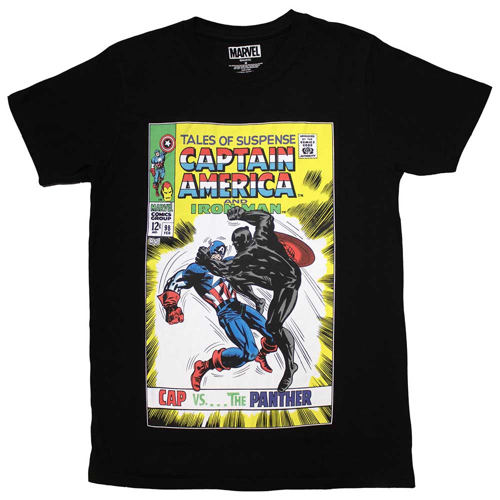 Marvel Comics T Shirt - Cap vs The Panther Comic Cover