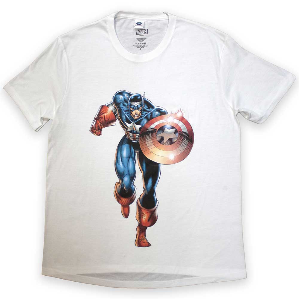Marvel Comics T Shirt - Captain America Running