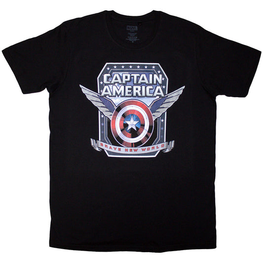 Marvel Comics T Shirt - Captain America Brave New World Shield | Buy Now For 19.99