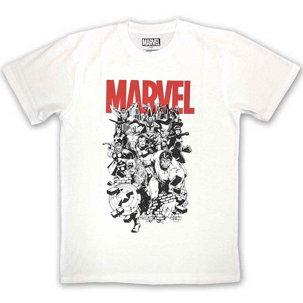 Marvel Comics T Shirt - B&W Characters