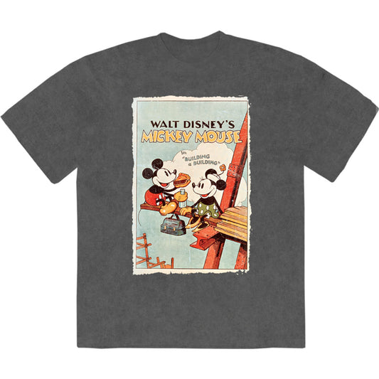 Disney T Shirt - Mickey Building A Building Stone Wash | Buy Now For 24.99