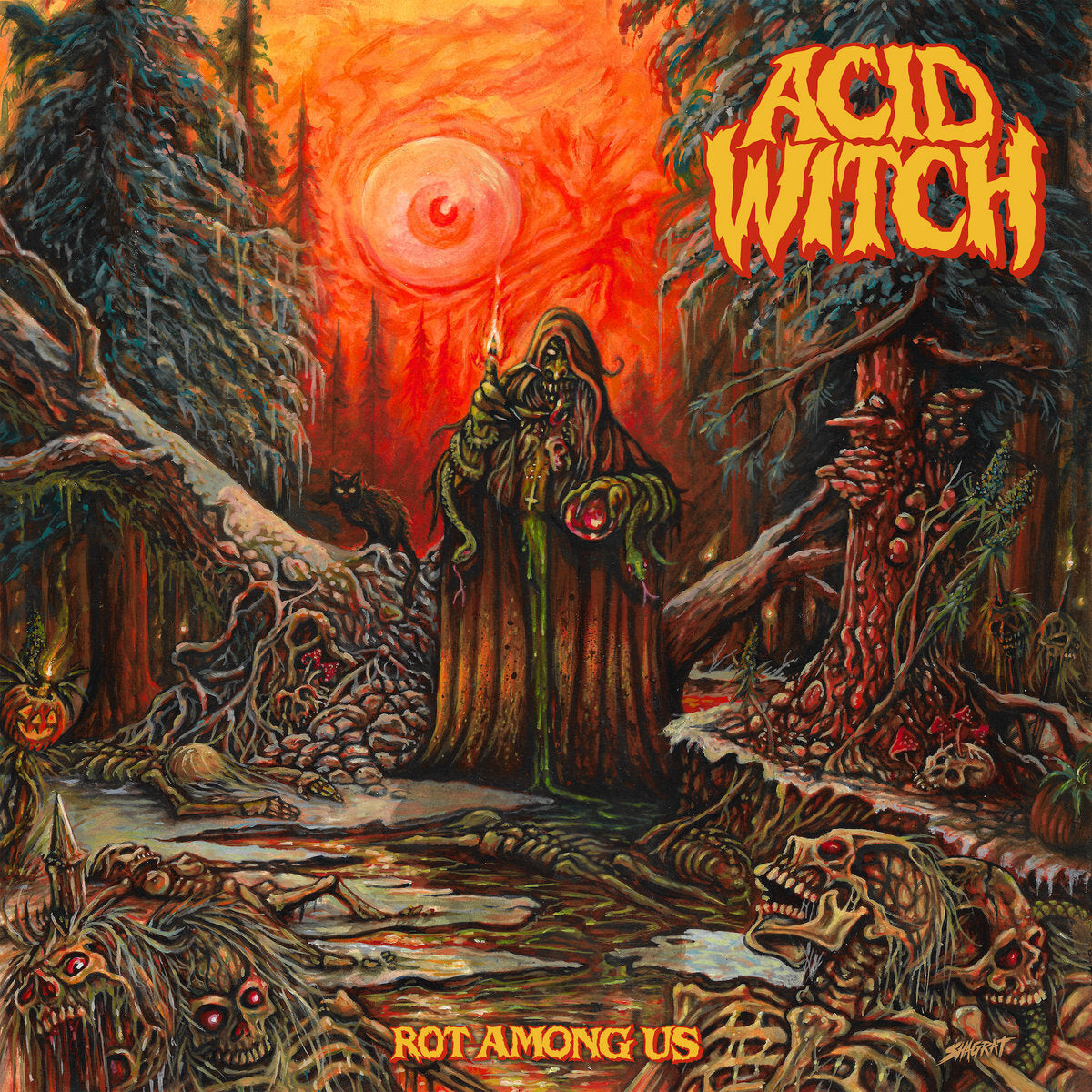 Acid Witch LP - Rot Among Us (Neon Orange/Yellow Vinyl W/Poster) | Buy Now For 49.99