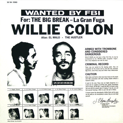 Willie Colón and Héctor Lavoe LP - La Gran Fuga (The Big Break) | Buy Now For 59.99