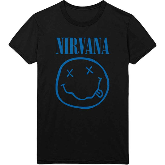 Nirvana T Shirt - Blue Happy Face
