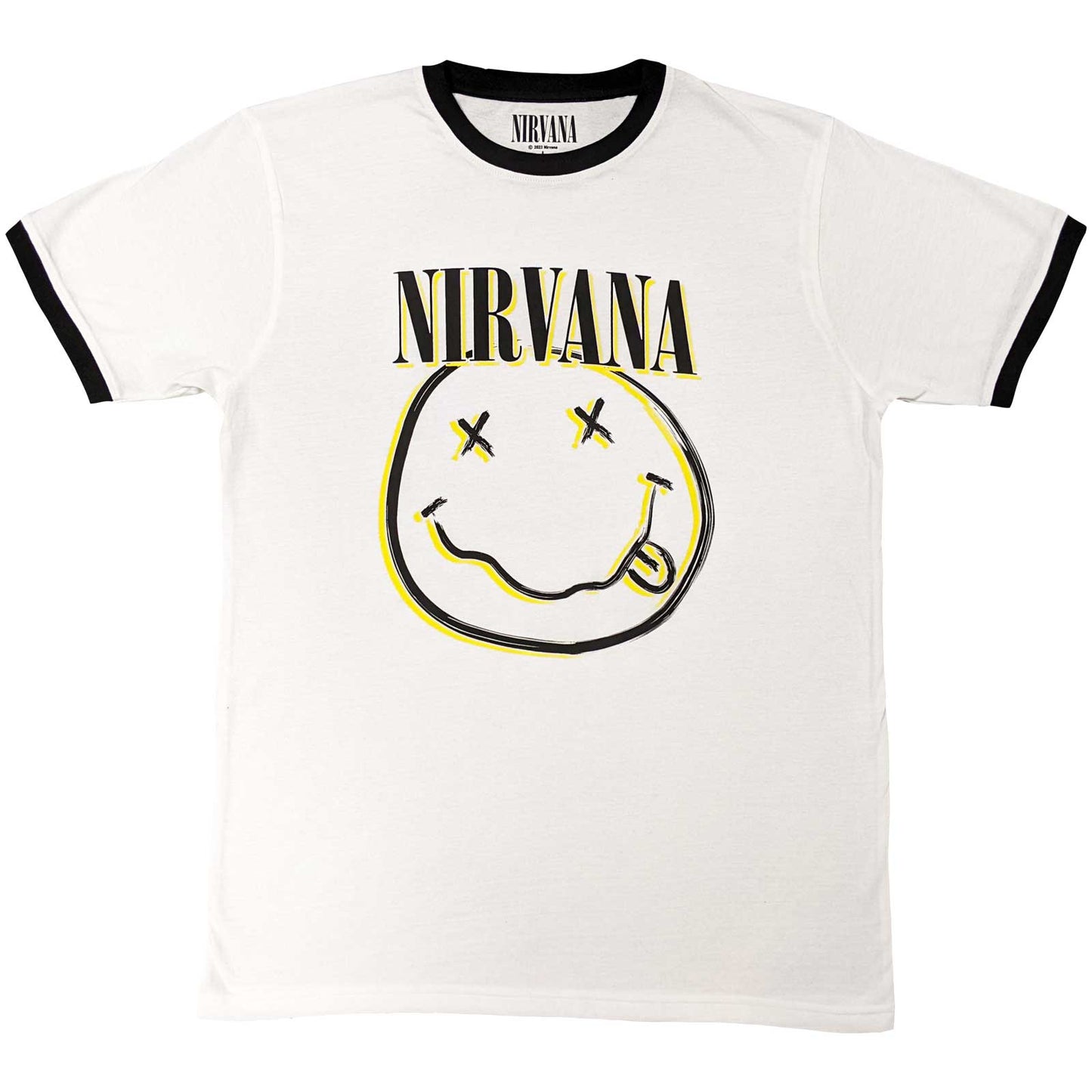 Nirvana T Shirt - Double Happy Face Ringer