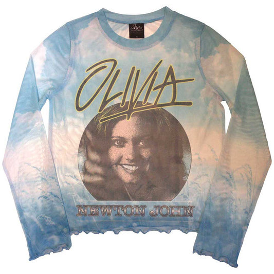 Olivia Newton-John Women's Long Sleeve Crop Top - Circle Photo | Buy Now For 24.99