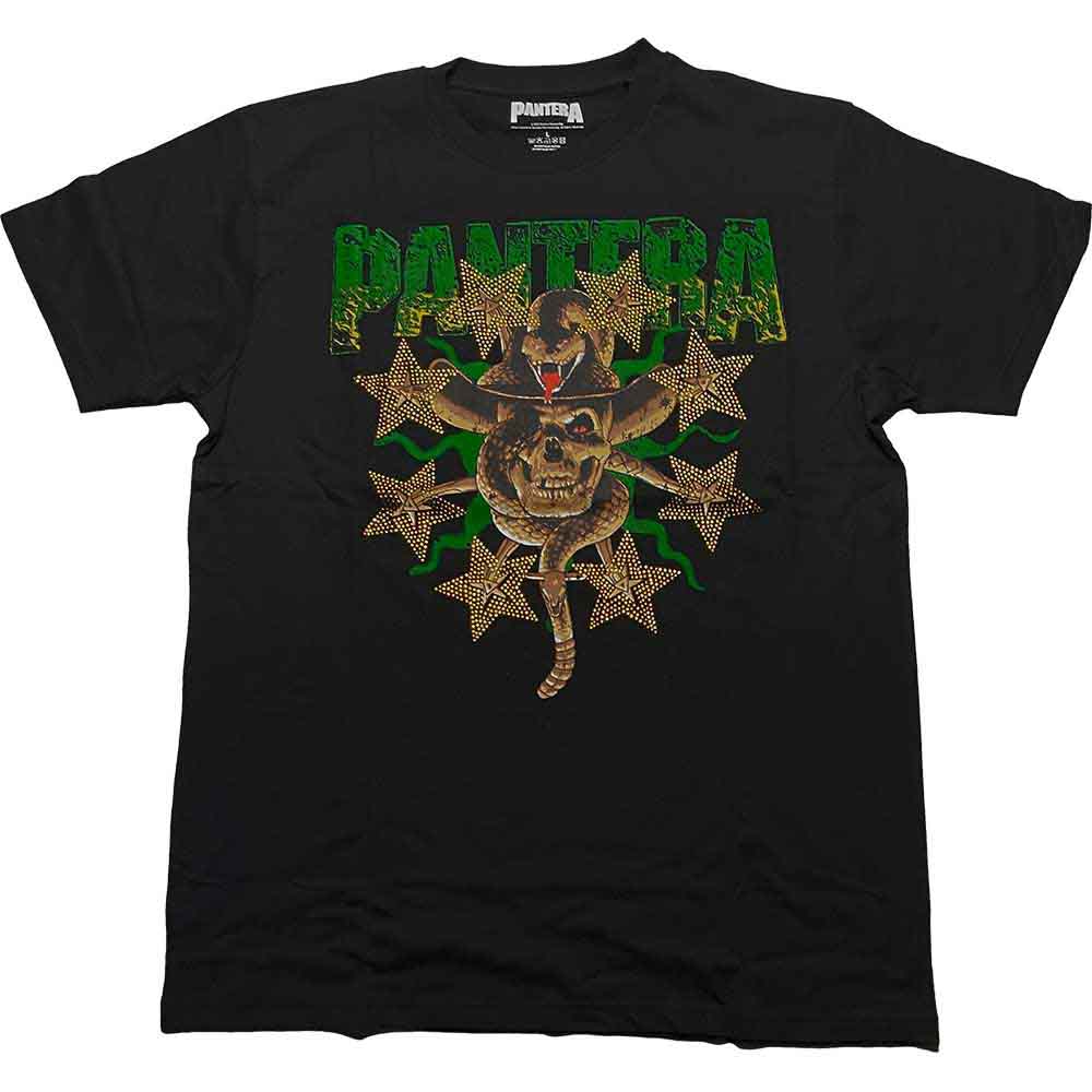 Pantera T Shirt - Skull and Snake Diamante