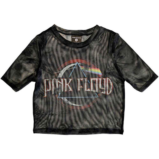 Pink Floyd Women's Short Sleeve Crop Top - Vintage Dsotm Seal | Buy Now For 24.99