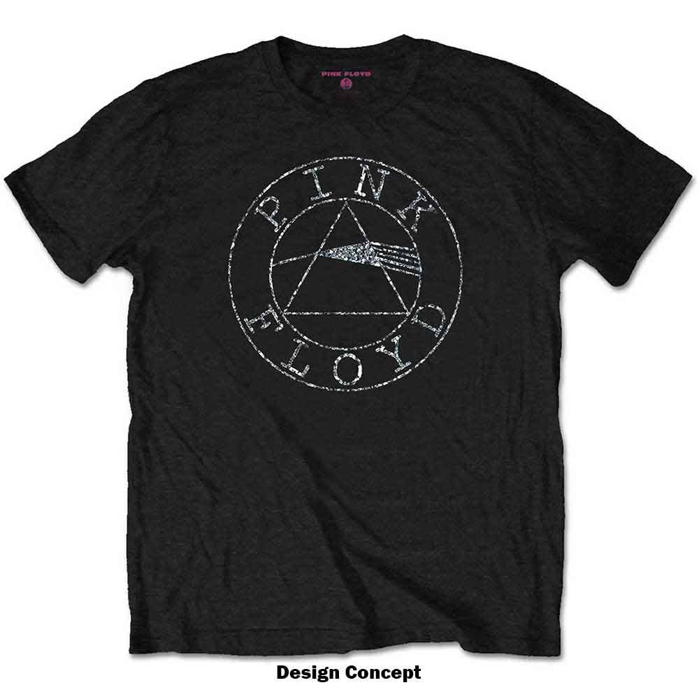 Pink Floyd T Shirt - Circle Logo Diamante