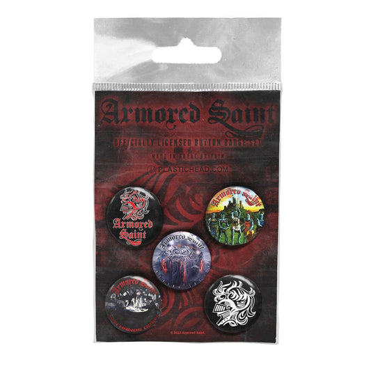 Armored Saint Badge Pack - Armored Saint Button Badge Set | Buy Now For 19.99