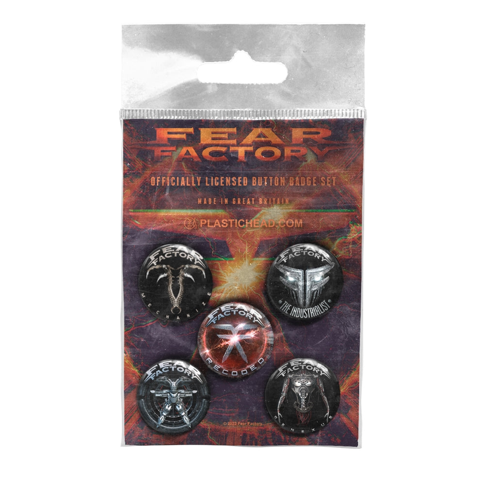 Fear Factory Badge Pack - Albums 2010-2021 Button Badge Set | Buy Now For 19.99