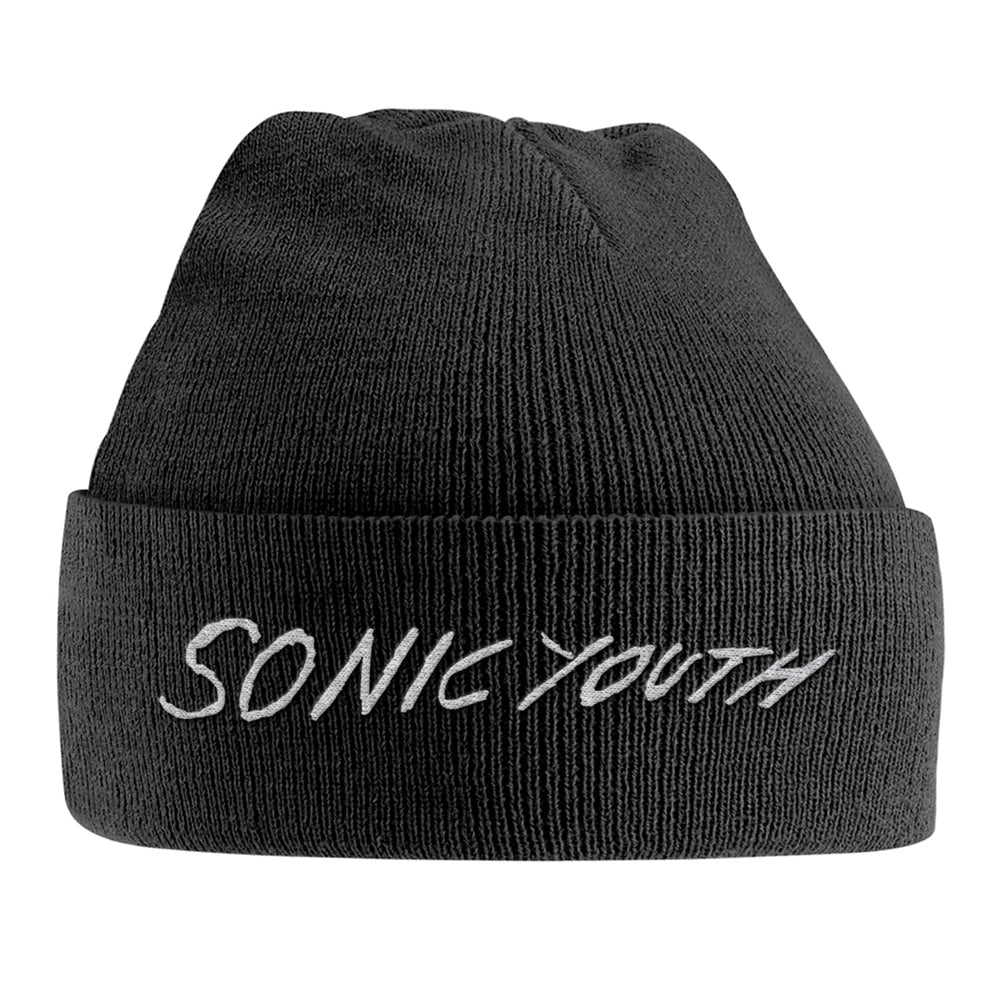 Sonic Youth Beanie - White Logo (Embroidered) | Buy Now For 22.99