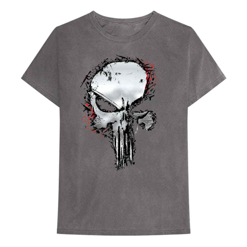 Marvel Comics T Shirt - Metallic Skull