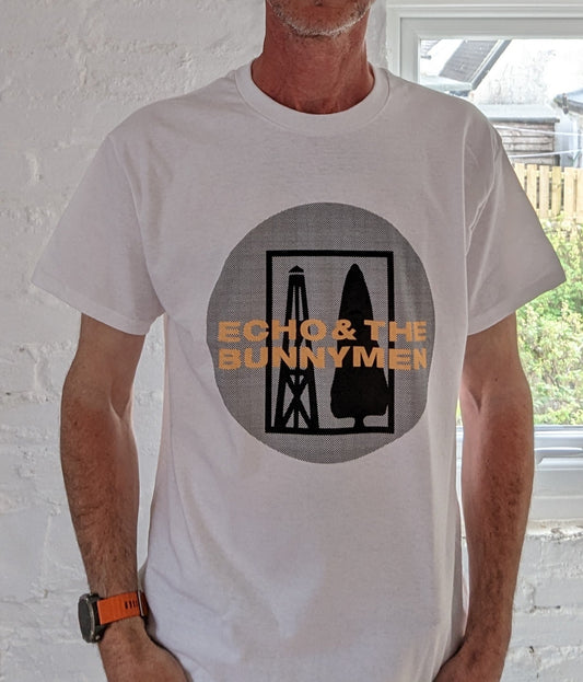 Official Echo & The Bunnymen Vintage Round Logo T-Shirt.