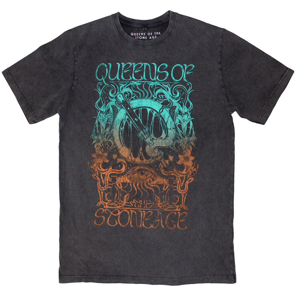 Queens Of The Stone Age T Shirt - Montage Stone Wash