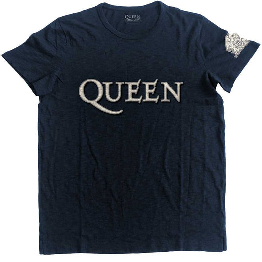 Queen T Shirt - Logo & Crest App Slub
