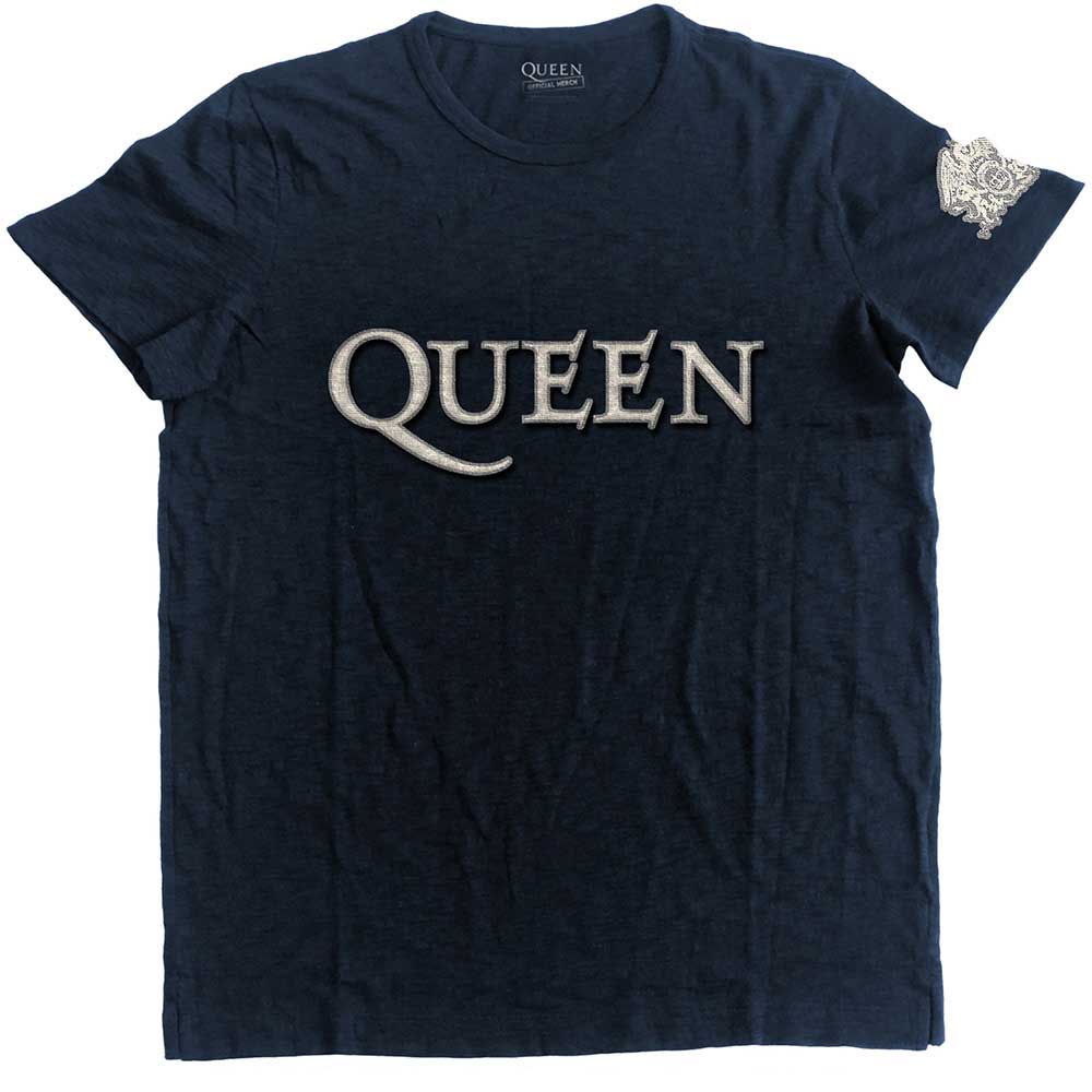 Queen T Shirt - Logo & Crest App Slub
