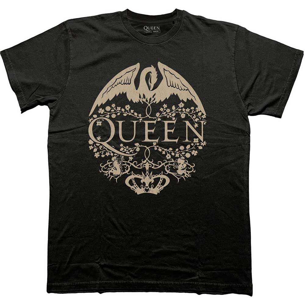 Queen T Shirt - Floral Crest Mono