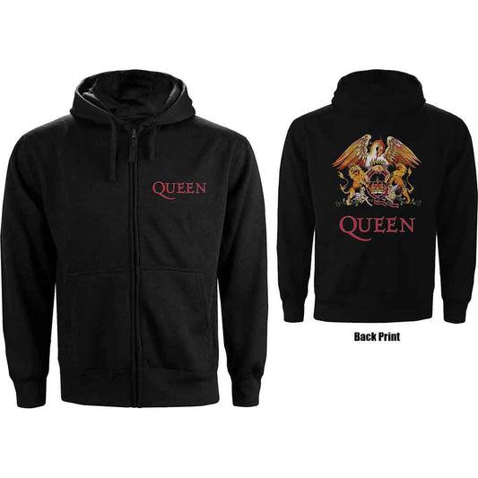 Queen Women's Zip Hoodie - Classic Crest Back Print | Buy Now For 44.99