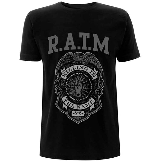 Rage Against The Machine T Shirt - Grey Police Badge