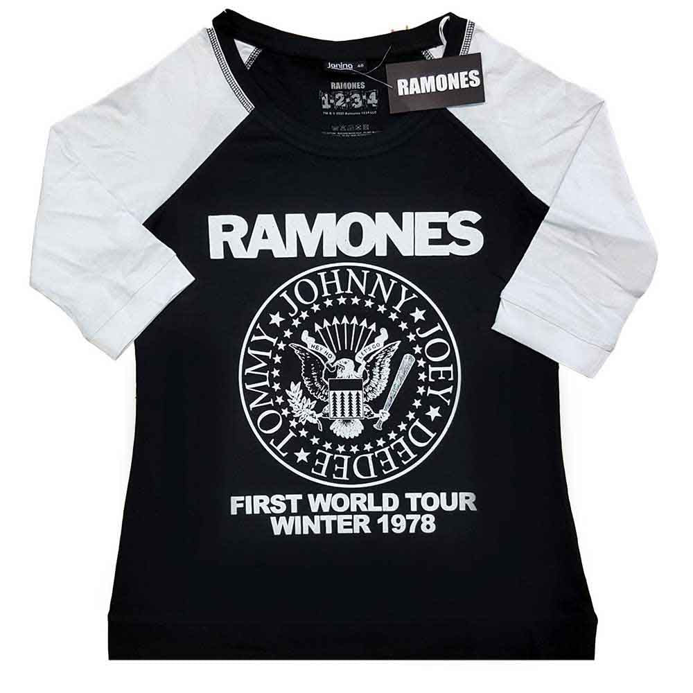 Ramones Woman's T Shirt - First World Tour 1978