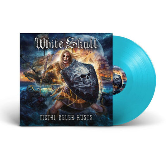 White Skull LP - Metal Never Rusts (Curacao Vinyl) | Buy Now For 53.99