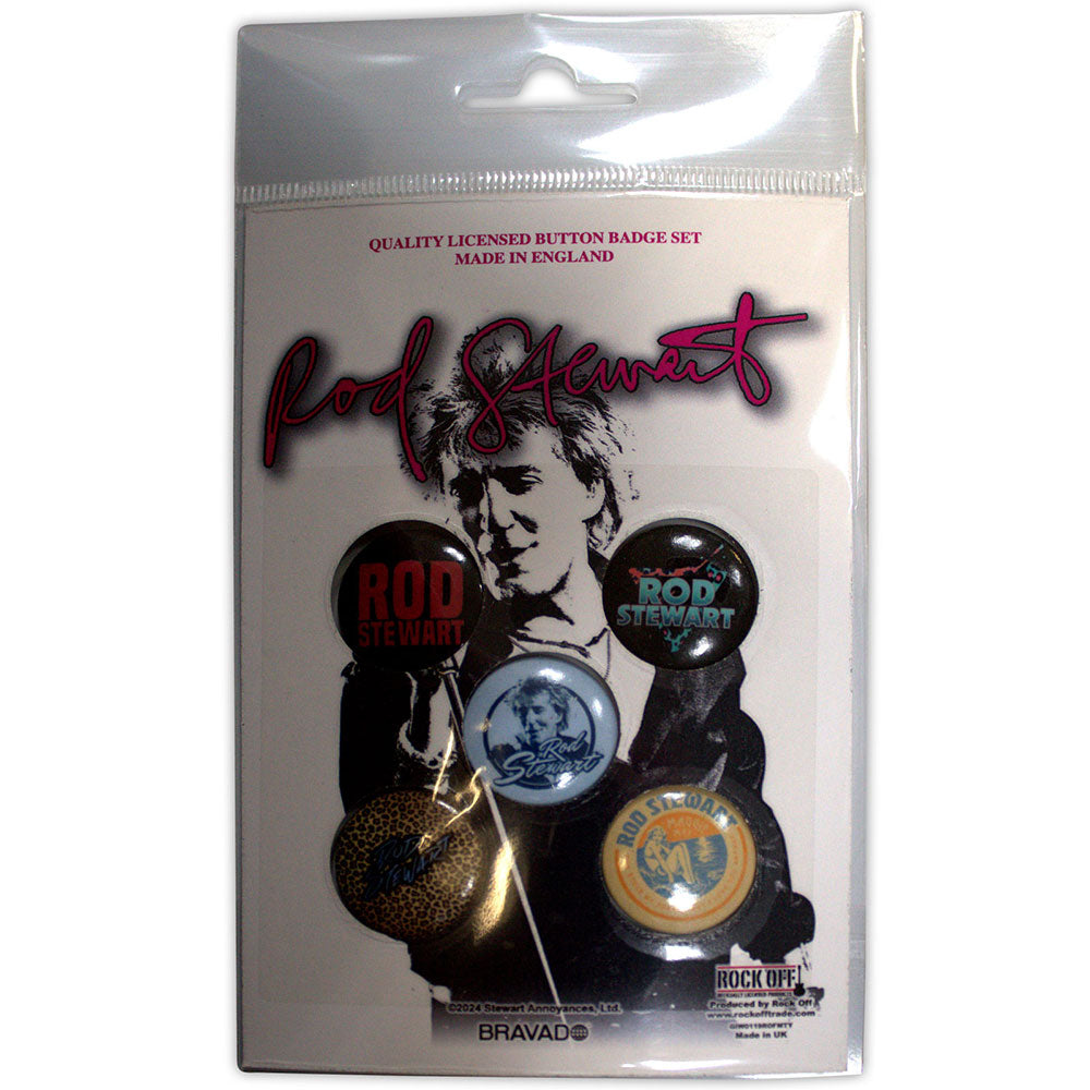 Rod Stewart Plastic Pin Badge - First In Space Oval | Buy Now For 9.99
