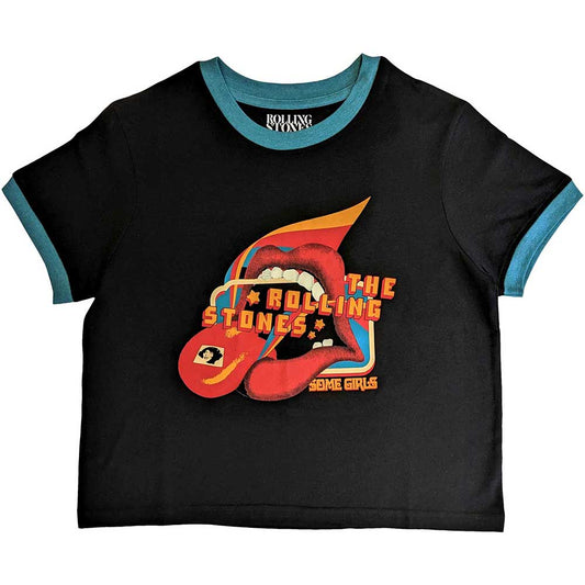 The Rolling Stones Women's Crop Top - Some Girls Lick Ringer
