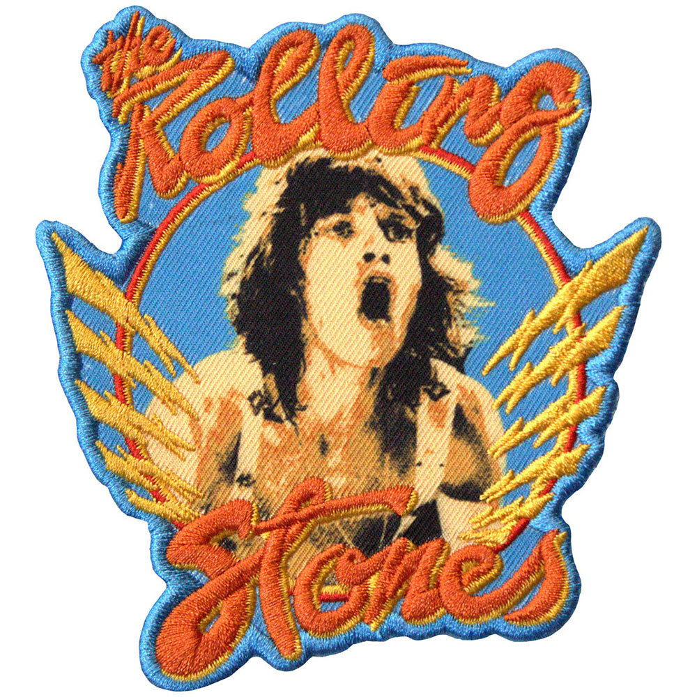 Rolling Stones Patches - Iron On - Mick & Orange Logo