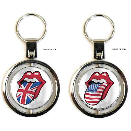 The Rolling Stones Spinner Keychains - UK & US Tongues