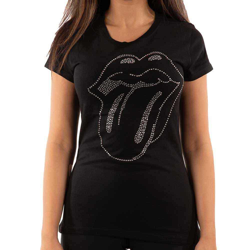 The Rolling Stones Women's T Shirt - Tongue Diamante