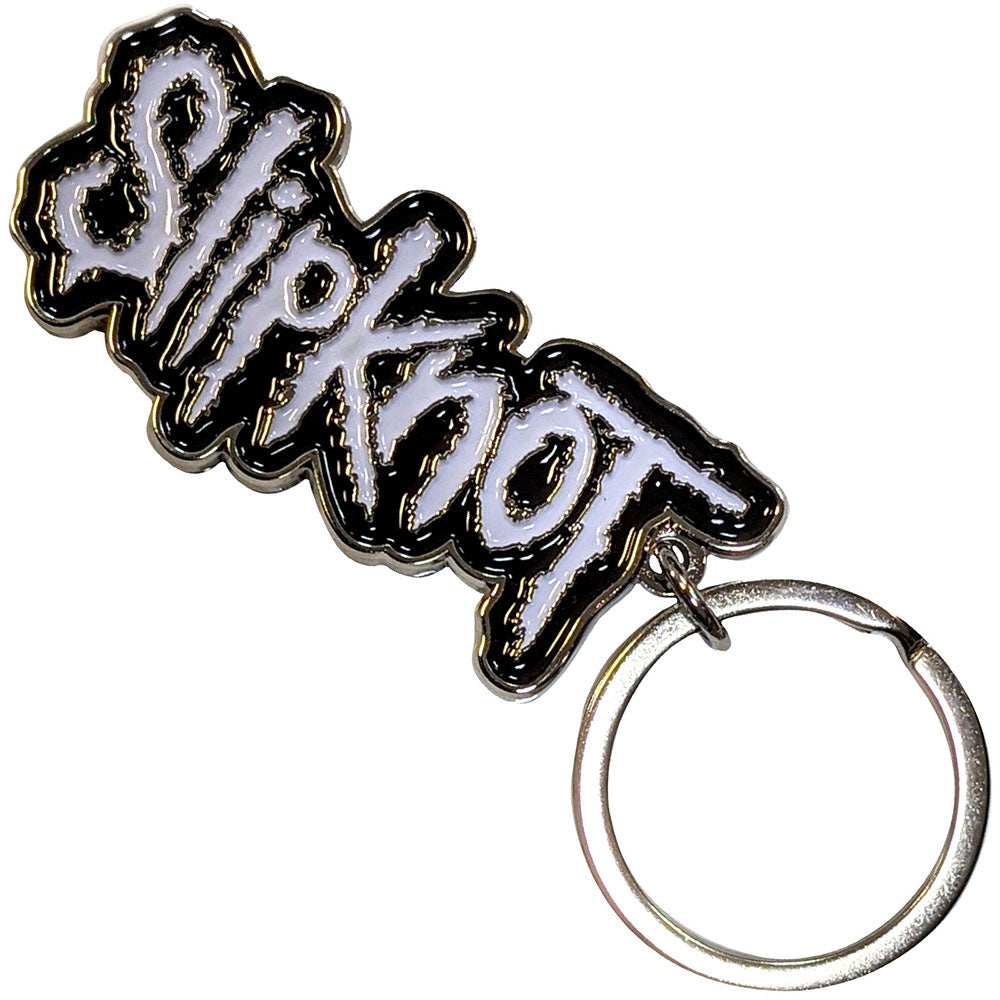 Slipknot Standard Keychains - White Logo Black Border