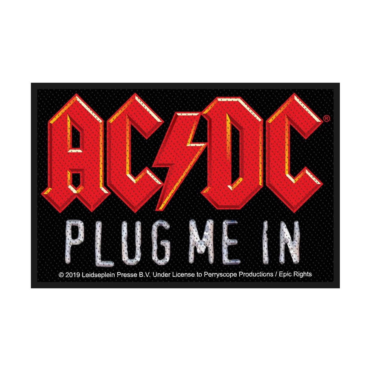 AC/DC Sew-On Patch - Plug Me In (Patch) | Buy Now For 19.99