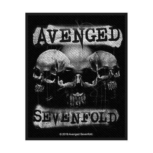 Avenged Sevenfold Sew-On Patch - 3 Skulls (Patch) | Buy Now For 19.99