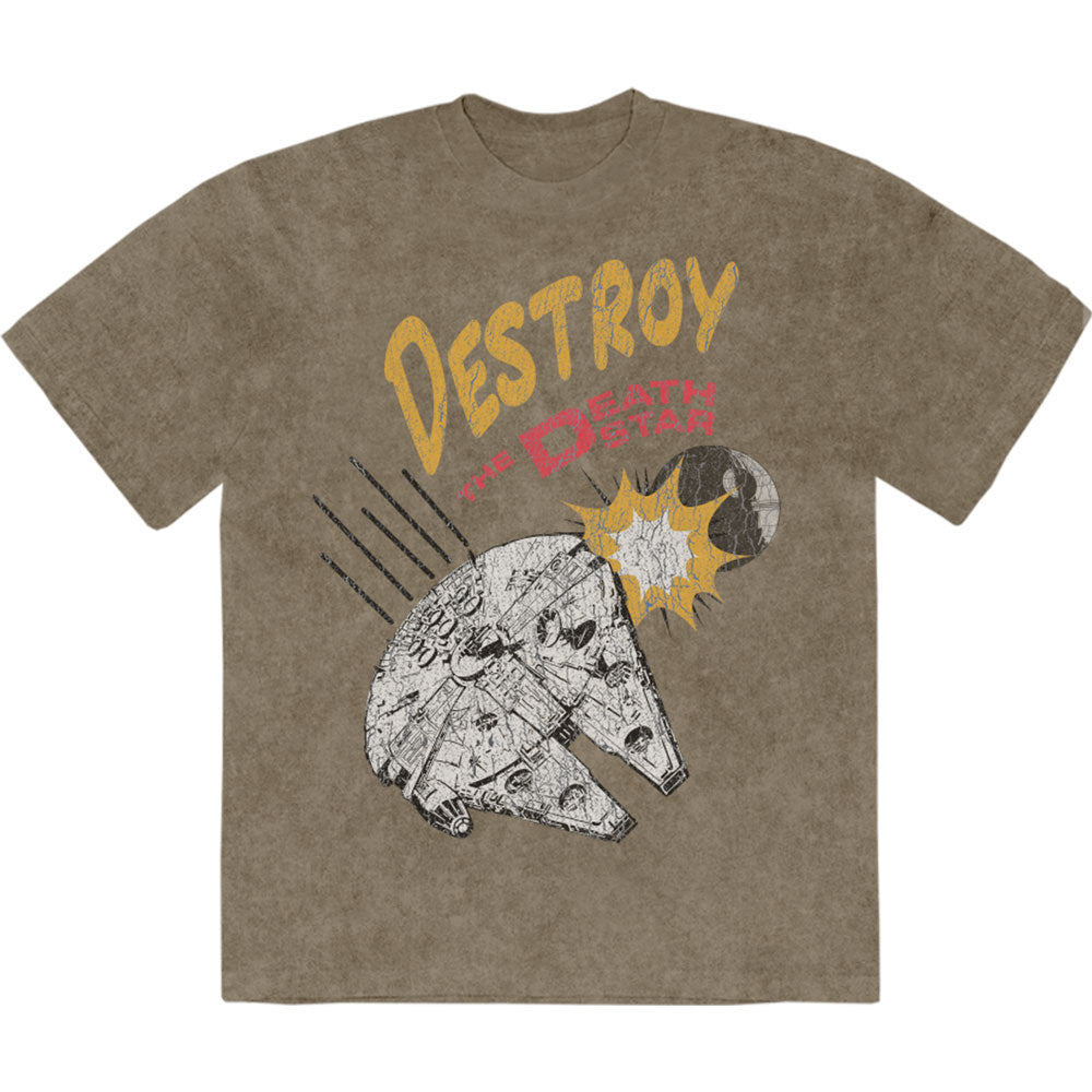 Star Wars T Shirt - Destroy Death Star Stone Wash | Buy Now For 24.99