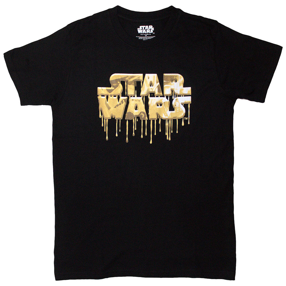 Star Wars T Shirt - Gold Drip Logo | Buy Now For 19.99